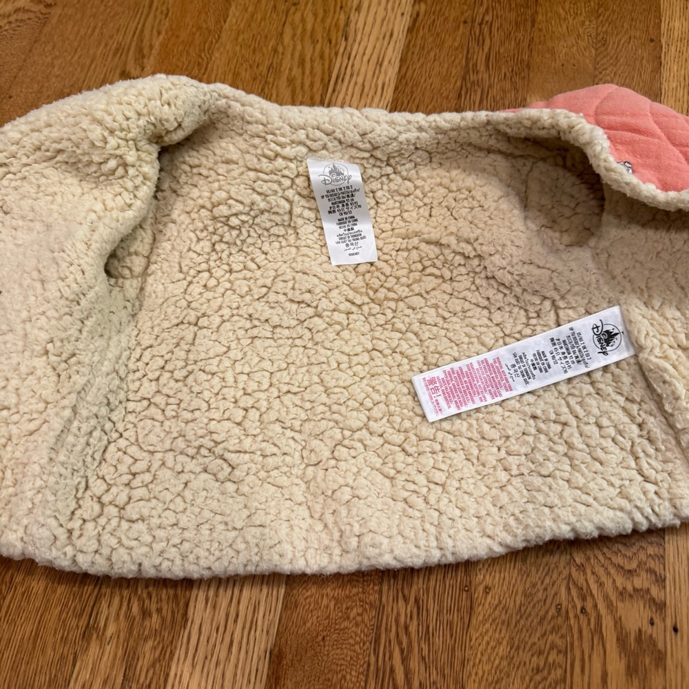 Disney Moana fleece Sherpa lined Embroidered Pink Jacket Sz 2T kids - Picture 5 of 8